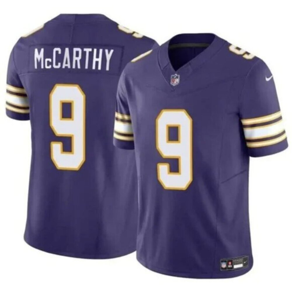 Mens Youths Kids JJ McCarthy Purple Vapor Stitched Jersey